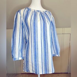 Boden Striped Linen Blouse